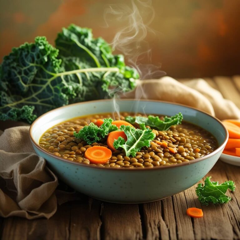 Easy Lentil Soup with Carrots and Kale