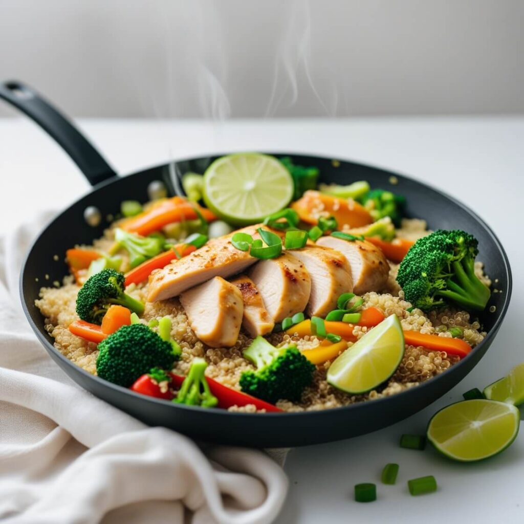 One-Pan Chicken and Quinoa Stir-Fry