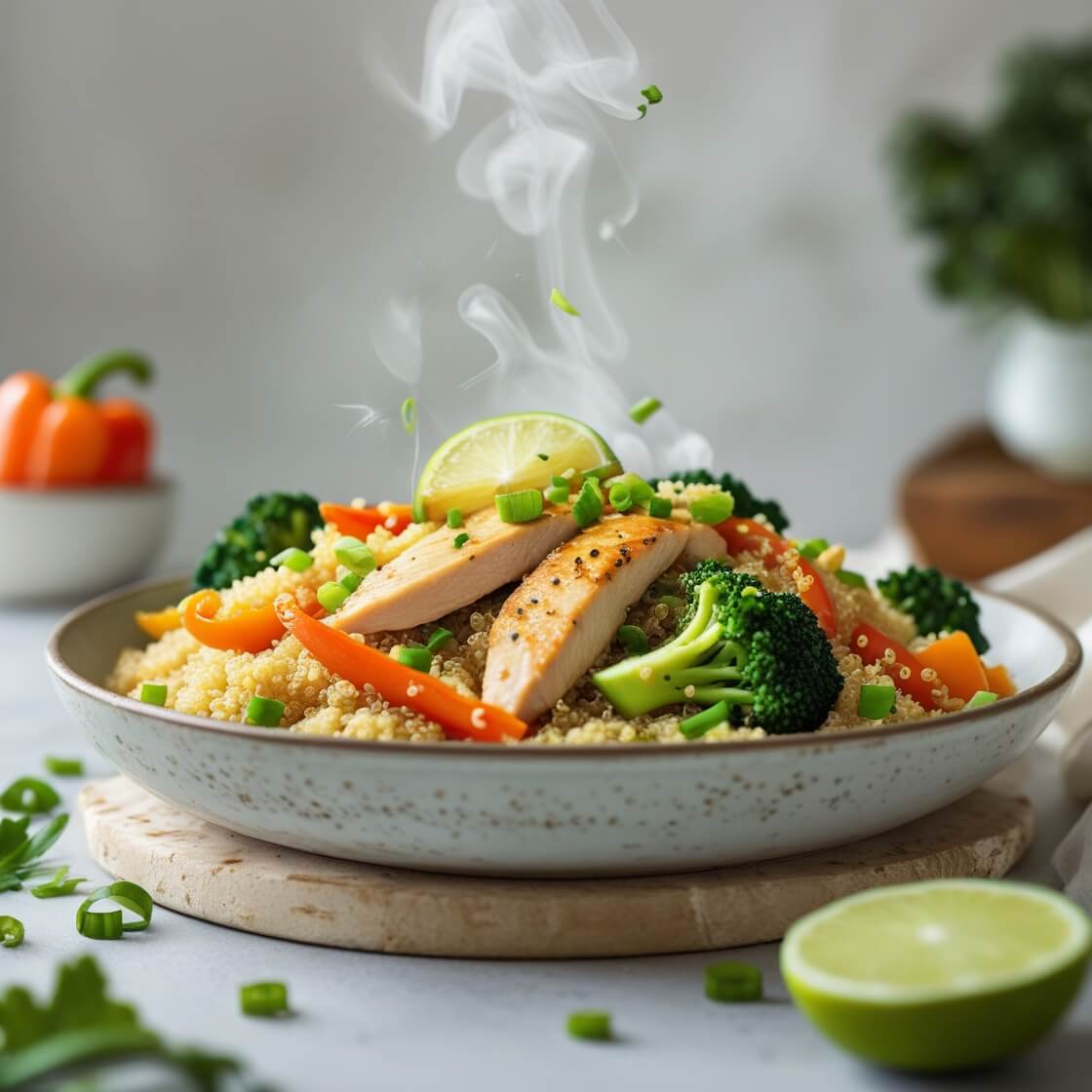 One-Pan Chicken and Quinoa Stir-Fry