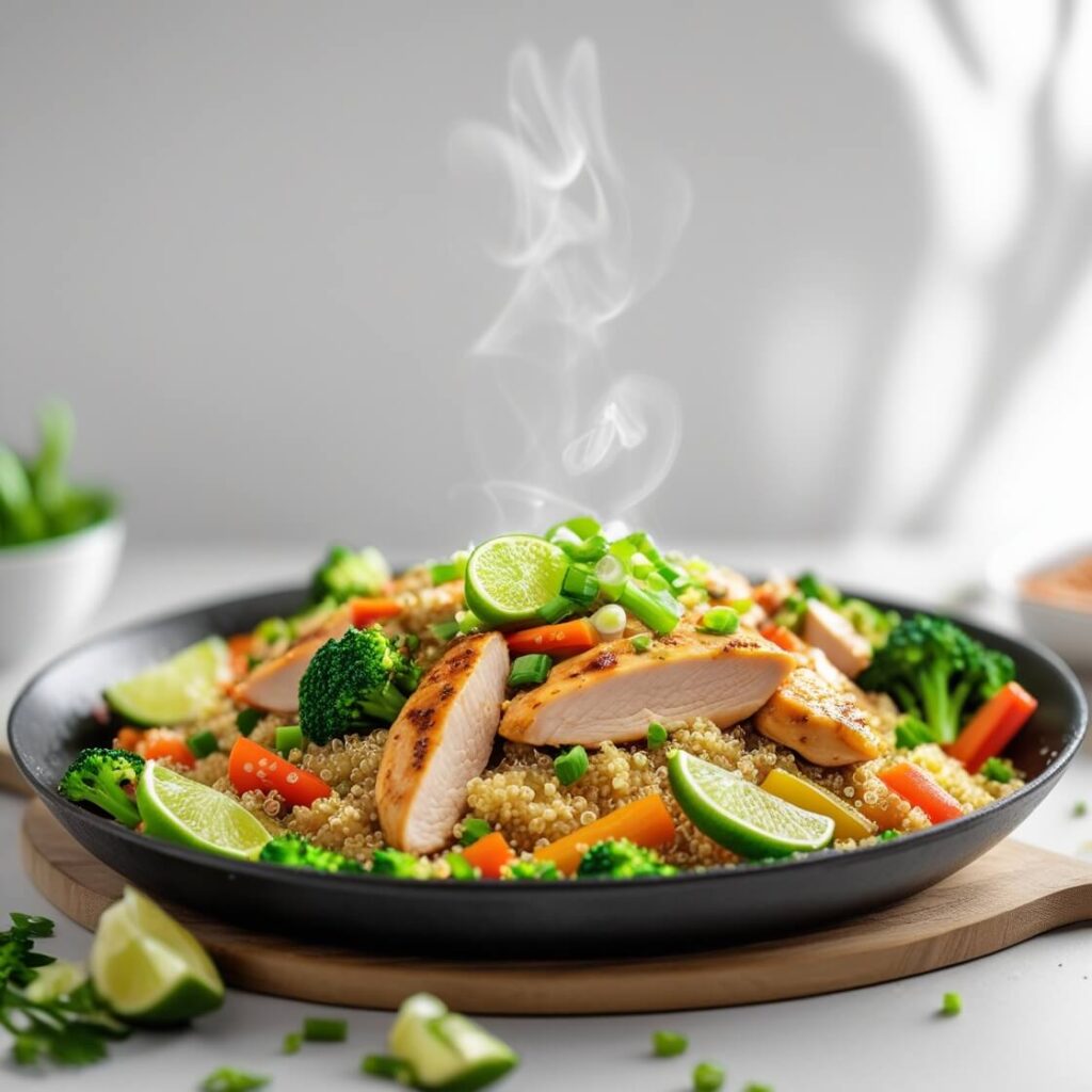 One-Pan Chicken and Quinoa Stir-Fry