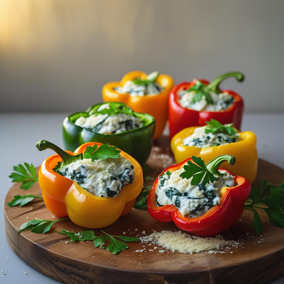 Spinach and Ricotta Stuffed Peppers