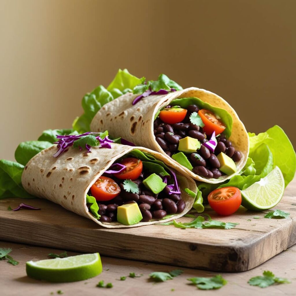 Quick Black Bean and Avocado Wrap